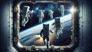 Create a photorealistic, high-definition image that shows a groundbreaking spacewalk. Picture a group of private astronauts embarking on their mission. Frame this against the backdrop of the endless outer space, with stars glinting in the distance. Make sure their suits are highly detailed, equipped with life support systems and tools necessary for a spacewalk. The Earth should be visible in the backdrop providing a stunning view of our home planet.