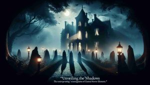 A high-definition, realistic image portraying the concept of 'Unveiling the Shadows' which represents a reinterpretation of classical horror elements. The image could feature gothic themes, with elements such as a secluded mansion, foggy paths, silhouettes, illuminated only by the ethereal glow of the moon or lanterns. Shadowy figures and faces reveal themselves in subtle and atmospheric ways, rather than overt or stereotypical monstrous depictions. The overall setting remains suspense-filled, keeping the viewer on-edge, reflective of traditional horror literature.