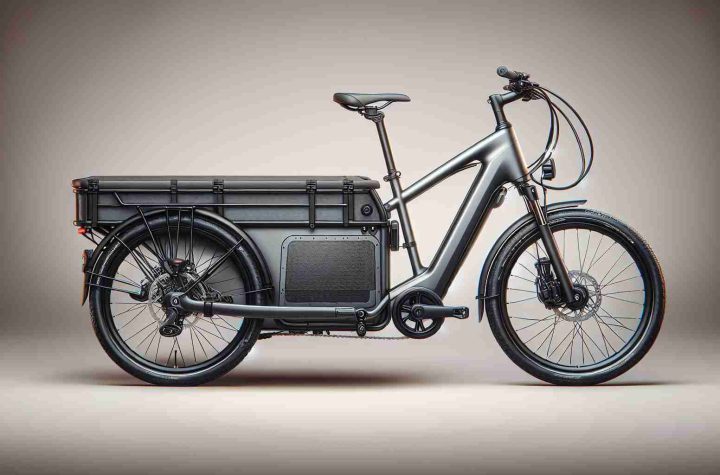 Detailed and high definition image of an innovative and versatile electric cargo bicycle, visually resembling the Btwin R500E model. The bike is distinguished by its sturdy frame, spacious cargo area, and advanced electric components designed for convenience and ease of pedaling. It also features a comfortable saddle, handlebars designed for a relaxed riding position, puncture-resistant tires, and powerful disc brakes for safety. The bike is set against a neutral background.