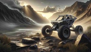 A hyper-realistic, high-definition image of an alluring all-terrain electric adventure featuring a consequential device, dubbed as 'WildWheels X500'. The environment around displays rugged terrains, muddy paths, elevations and rocky landscapes. The key item 'WildWheels X500' is at the center, its design showcasing sturdiness and capability. Intelligent lighting might highlight its robust tires, formidable structure, and state-of-the-art technology that underlines its extreme off-road capabilities. This showpiece is ready to conquer any challenge that nature can hurl at it, truly presenting it as an ultimate all-terrain electric adventure machine.