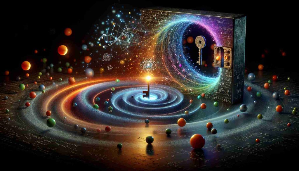 A realistic high-definition illustration portraying the abstract concept of unlocking the secrets of idle quantum systems. The scene could represent the quantum state represented as a series of multicolor waves, particles, or energy floating in a dark space. A key, made out of bright energy or light, is turning inside a lock symbolically crafted of intricate symbols and equations, hinting at the mathematical nature of quantum mechanics. Around them, particles are in idle suspension, not too active, demonstrating the idle state of the quantum system. The whole scene is illuminated with a mysterious, scientific glow.