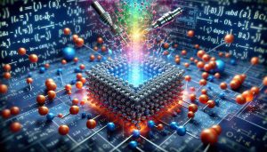 A realistic high-definition image capturing the concept of unlocking the potential of quantum materials through electron manipulation. This could include an illustrated scene of nano-sized tools interacting with a quantum material's atomic structure, causing an array of colors to emerge as the countless electrons change their behaviors. The background could include various complex mathematical equations to represent the science behind the process.