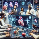 A high-definition, realistic tableau depicting the revolution of heart health using innovative technology. The scene showcases a state-of-the-art medical lab where a group of diverse professionals, including a Middle-Eastern male cardiologist, a Hispanic female biomedical engineer, and a South Asian male software developer, are working together. They are interacting with futuristic tools such as heart monitors, 3D heart models, and advanced computers running complex health software. Some of them wear VR glasses for 3D visualization. In the background, there's a screen displaying a digital graphic of a healthy heart, symbolizing their goal in enhancing heart health.