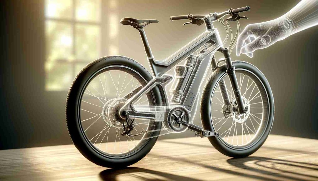 A detailed depiction of an innovative magnesium bike known as the Zephyr EBike. The bike should be realistically represented in high definition, showcasing its unique features and the sleek, modern design of its body. Focus on illustrating the innovative elements of its construction, emphasizing the use of magnesium in its structure. The background should be subtly hinting the outdoor setting, suggesting that the bike is being prepared for an exciting adventure.