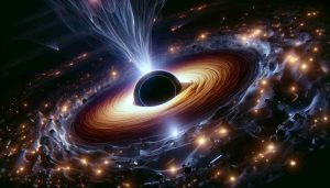 An incredibly detailed and realistic high-definition image, capturing the glory of an enigmatic quantum black hole. The scene unravels the mysteries of quantum physics and astronomical quandaries. The black hole itself is at the center, its gravitational pull so strong that it warps the very fabric of space and time. The area surrounding it is filled with a myriad of cosmic debris and illuminating starlight, giving testament to the immense power of these celestial entities. Also visible are the theoretical quantum ripples, seemingly defying our understanding of physics, leaving behind an aura of suspense and intrigue.