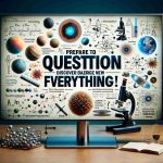 An HD realistic image portraying the concept of 'Prepare to Question Everything! Discover Bizarre New Physics Findings'. Display the text prominently. Behind it, show elements symbolic of physics and discovery like atoms, a microscope, space illustrations, and complex mathematical formulas, invoking a sense of wonder and curiosity.