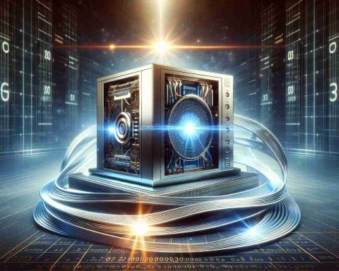 A realistic, high-definition illustration depicting the theme of 'Revolutionary Breakthrough: Quantum Computing Takes the Spotlight!'. The image should portray a striking quantum computer, symbolizing the breakthrough, in the center, basking in the spotlight. It should be set against a backdrop of a futuristic laboratory. Highlights on the machine emphasize its importance. Curving lines and digits, indicative of processing and computations, surround the setup, conveying the intricate and exhilarating world of quantum computing.