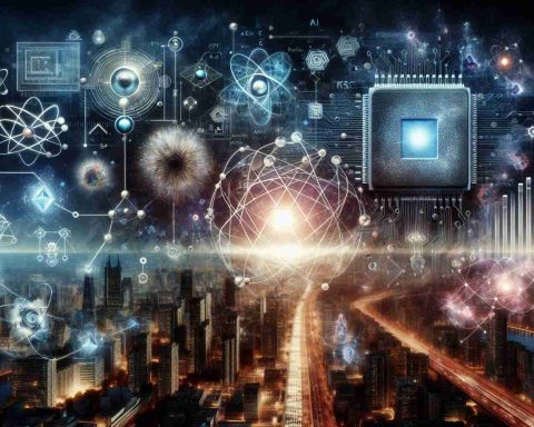 A realistic, high-definition image portraying the hidden quantum revolution and how emerging technology is shaping our future. The image could include symbols of quantum physics, such as atoms or quantum particles, alongside symbols of digital transformation, like computer chips, AI neural networks, and futuristic cityscapes. The whole image can be combined in a sophisticated and dynamic way, visualizing the convergence of quantum mechanics and emerging technologies.