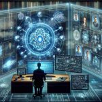 A high-resolution, realistic image showcasing the concept of quantum computing's influence on work futures. The scene includes a futuristic digital workstation occupying the central space, surrounded by holographic screens projecting complex quantum computing data, algorithms, and equations. At the periphery, there's a depiction of various careers emblematic of the Information Technology field represented by different professional icons.