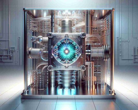 A highly detailed, realistic HD image that illustrates the breakthrough in quantum computing. Depict the iconic apparatus of a quantum computer, emphasizing its complex, futuristic design. Bishop tones and bright, iridescent lights should elegantly highlight the breath-taking details of this advanced technology. The surroundings should be clean, clinical like a high-tech lab. Subtle hints of excitement and anticipation should be conveyed in the image, representative of the quantum leap that this breakthrough signifies.