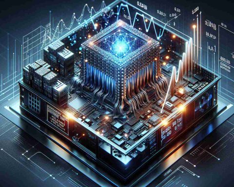 Create a high-definition, realistic image that symbolizes the surge in quantum computing. Include visual elements that reflect cutting-edge technology, innovation, and investment opportunity. One part of the image could show a sophisticated quantum computer, with glowing qubits and intricate circuitry. Another part could include metaphoric elements, such as a rising graph or a 'bull market' symbol, indicating the current investment trend in this technology.