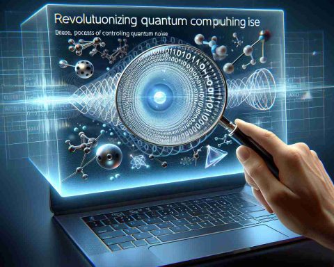 Realistic high-definition image representing the concept of revolutionizing quantum computing. Convey the process of controlling quantum noise. This could include visual metaphors like a computer binary code being manipulated or adjusted to reduce noise, or theoretical physics concepts like quantum states and superposition being visualized and optimized. Please include scene elements that denote innovation and breakthrough in the field.