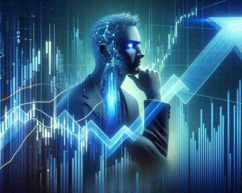 A high-resolution illustration depicting the concept of quantum computing stocks surging in response to a well-known technology CEO's skepticism. The image should feature a digital market graph showcasing a sharp upward trend in the stock values of quantum computing companies, symbolizing their resilience and strength against skepticism. Depict the technology CEO as a abstract figure expressing doubt, while the rising curve of the stocks should cast a shadow of determination and progress.