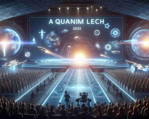 An HD, detailed and realistic depiction of an event signifying a quantum leap in technology, set in the futuristic year of 2025. The scene should highlight imminent and exciting changes like advanced robotics, enhanced artificial intelligence, improved renewable energy sources, and potential space exploration advancements.